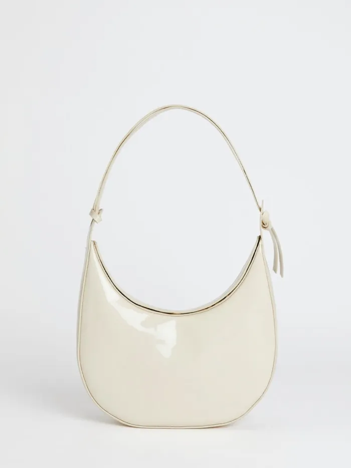 Reformation Shoulder Bags Medium Rosetta Shoulder Bag Milk Patent 8211 Women Reformation Shoulder Bags Medium Rosetta Shoulder Bag Milk Patent 8211 Women
