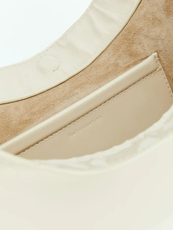 Reformation Shoulder Bags Medium Rosetta Shoulder Bag Milk Patent 8211 Women Reformation Shoulder Bags Medium Rosetta Shoulder Bag Milk Patent 8211 Women