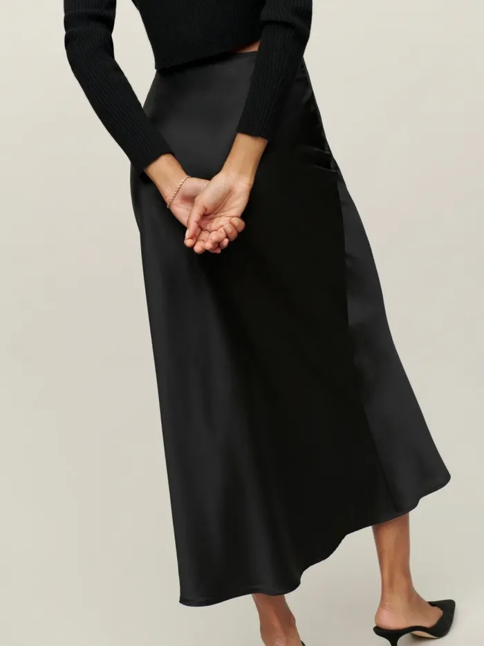 Reformation Skirts Layla Silk Skirt Black 8211 Women Reformation Skirts Layla Silk Skirt Black 8211 Women