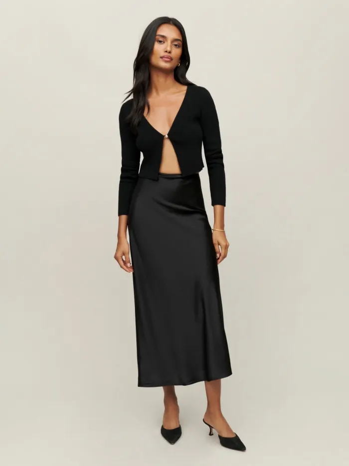 Reformation Skirts Layla Silk Skirt Black 8211 Women Reformation Skirts Layla Silk Skirt Black 8211 Women