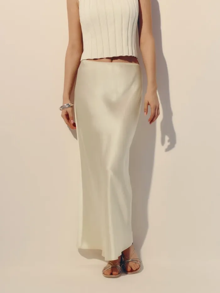 Reformation Skirts Layla Silk Skirt Sugar 8211 Women Reformation Skirts Layla Silk Skirt Sugar 8211 Women