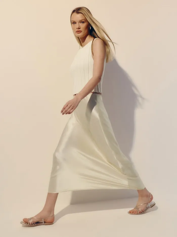Reformation Skirts Layla Silk Skirt Sugar 8211 Women Reformation Skirts Layla Silk Skirt Sugar 8211 Women