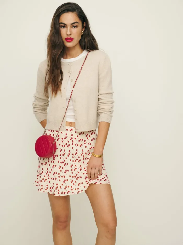 Reformation Skirts Petites Brandy Skirt Cherry Pudding 8211 Women