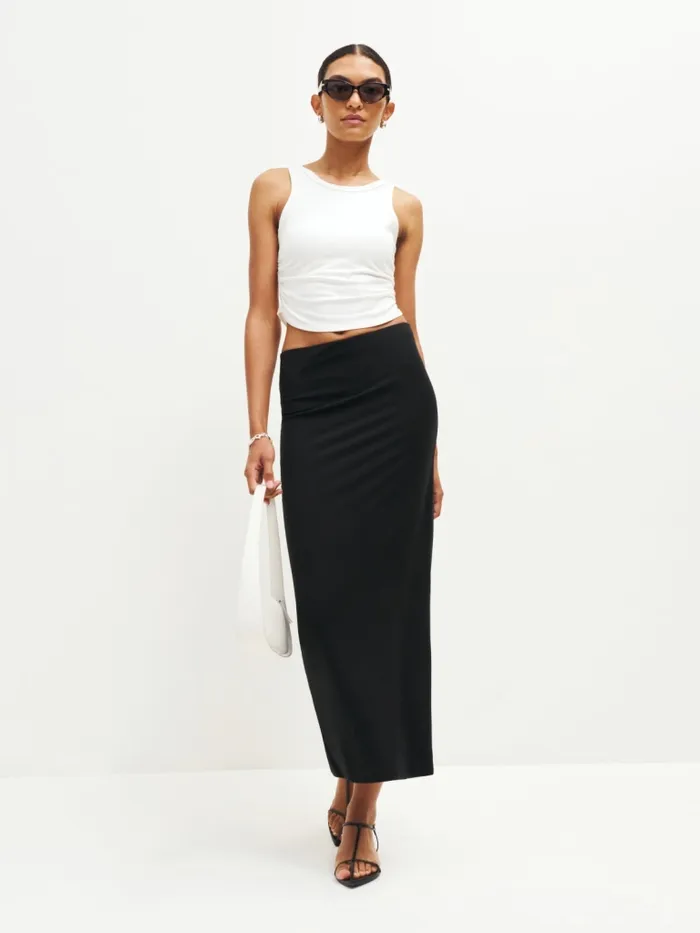 Reformation Skirts Petites Maria Knit Skirt Black 8211 Women