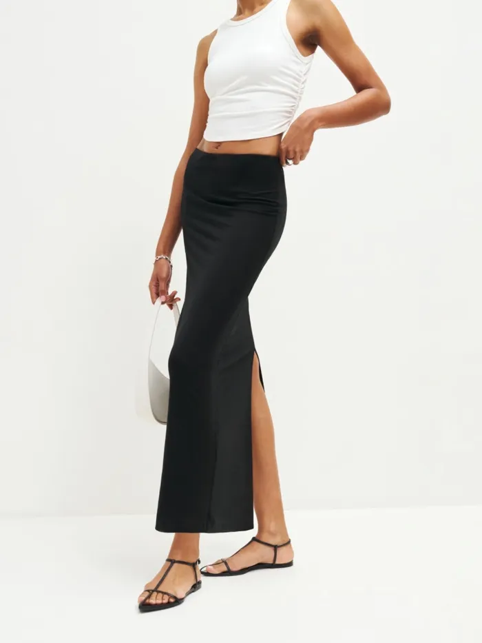 Reformation Skirts Petites Maria Knit Skirt Black 8211 Women