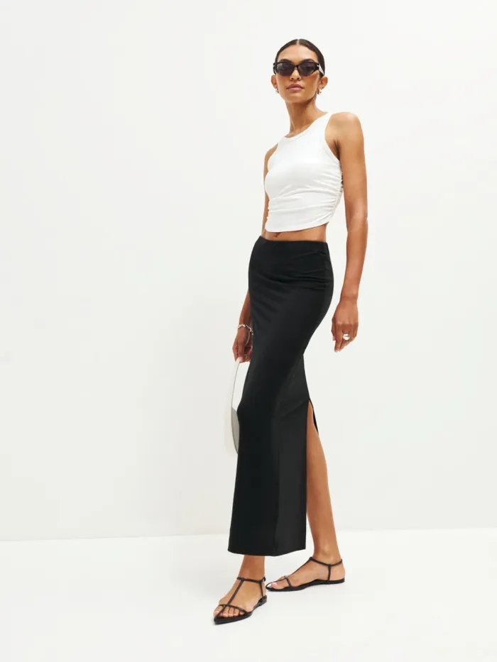 Reformation Skirts Petites Maria Knit Skirt Black 8211 Women