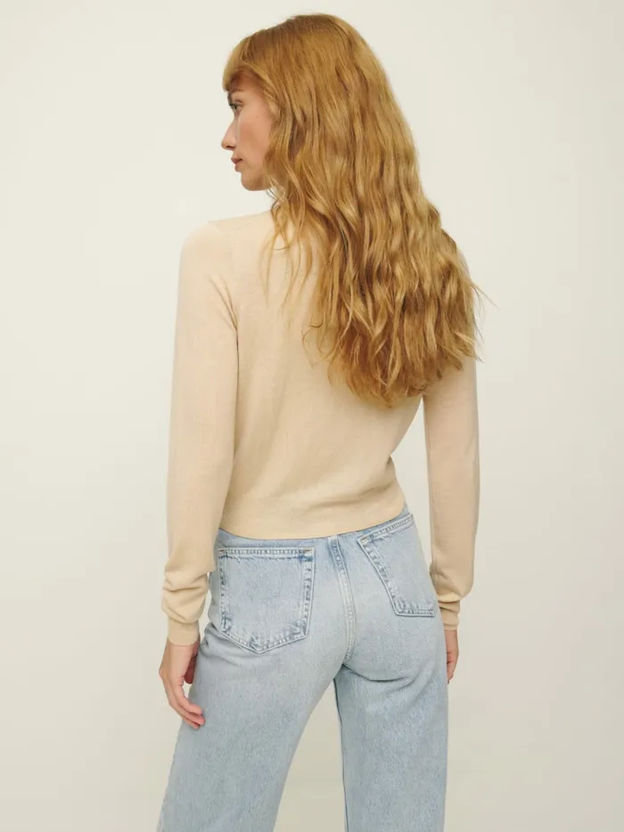 Reformation Sweaters Bernadette Crew Cardigan Grand Cru 8211 Women