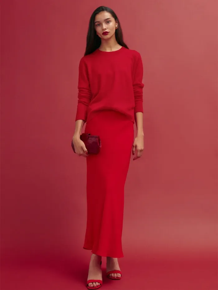 Reformation Sweaters Dana Cashmere Crew Sweater Cherry 8211 Women