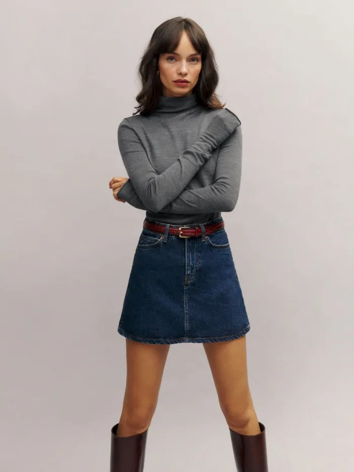 Reformation Sweaters Faith Regenerative Merino Fitted Turtleneck Grey 8211 Women Reformation Sweaters Faith Regenerative Merino Fitted Turtleneck Grey 8211 Women