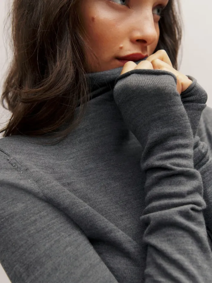 Reformation Sweaters Faith Regenerative Merino Fitted Turtleneck Grey 8211 Women Reformation Sweaters Faith Regenerative Merino Fitted Turtleneck Grey 8211 Women