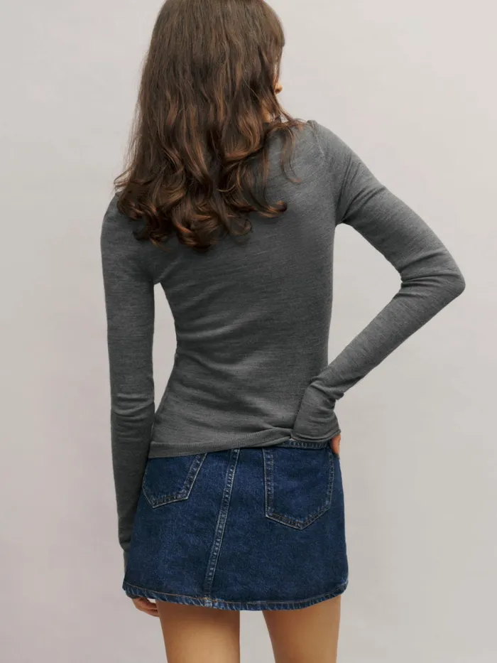 Reformation Sweaters Faith Regenerative Merino Fitted Turtleneck Grey 8211 Women Reformation Sweaters Faith Regenerative Merino Fitted Turtleneck Grey 8211 Women