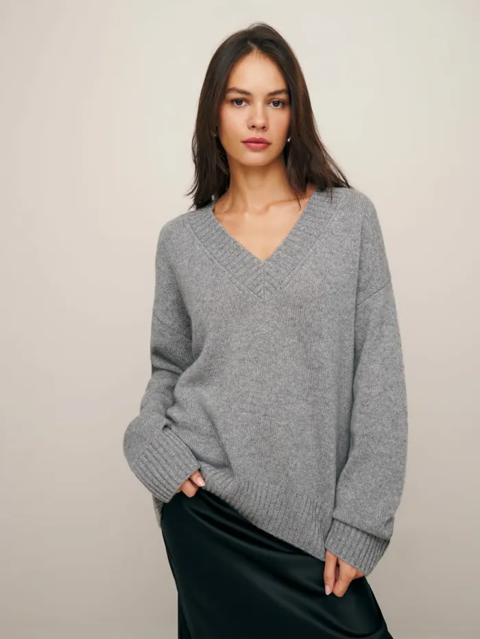 Reformation Sweaters Jadey Cashmere Oversized Vneck Sweater Husky 8211 Women