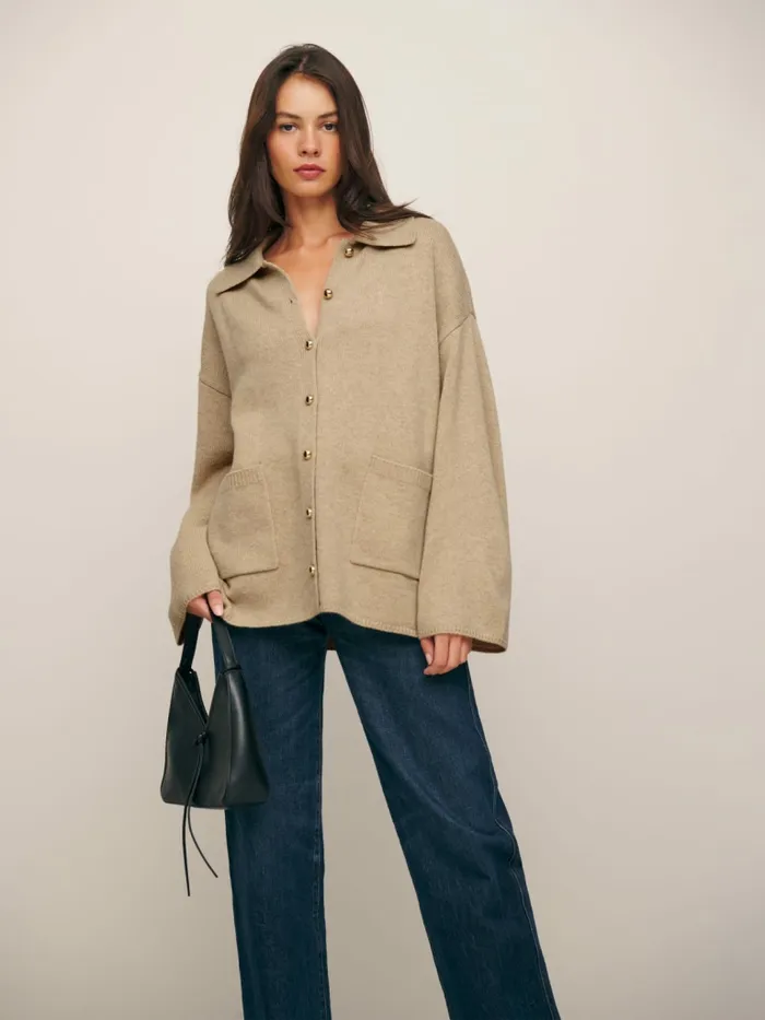 Reformation Sweaters Parisa Regenerative Wool Cardigan Linen 8211 Women