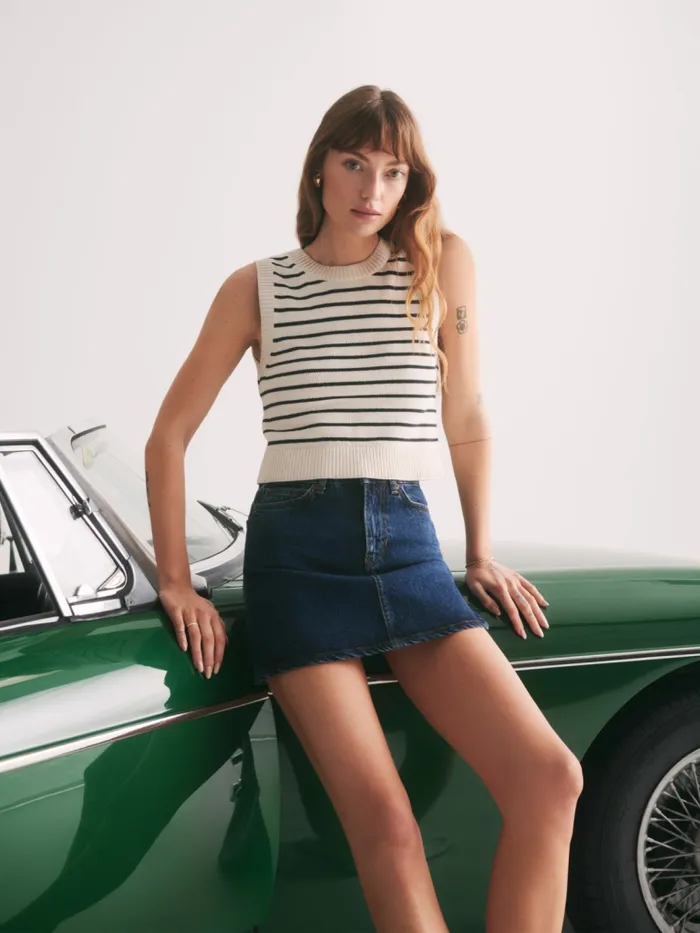 Reformation Sweaters Rumita Cotton Cropped Sweater Gregory Stripe 8211 Women Reformation Sweaters Rumita Cotton Cropped Sweater Gregory Stripe 8211 Women
