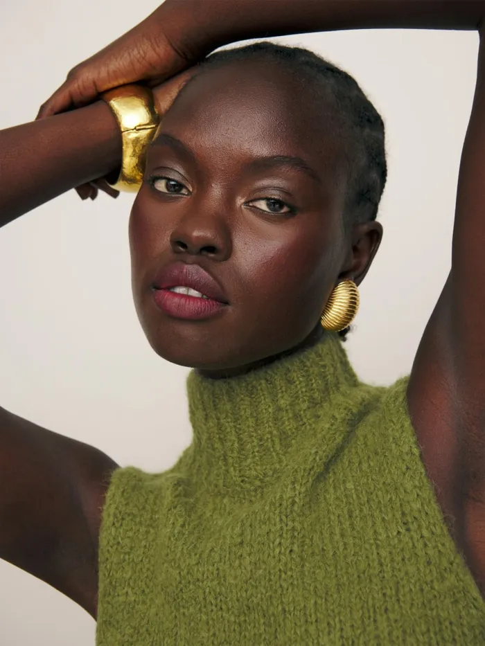 Reformation Sweaters Saga Sleeveless Turtleneck Sweater Pear 8211 Women