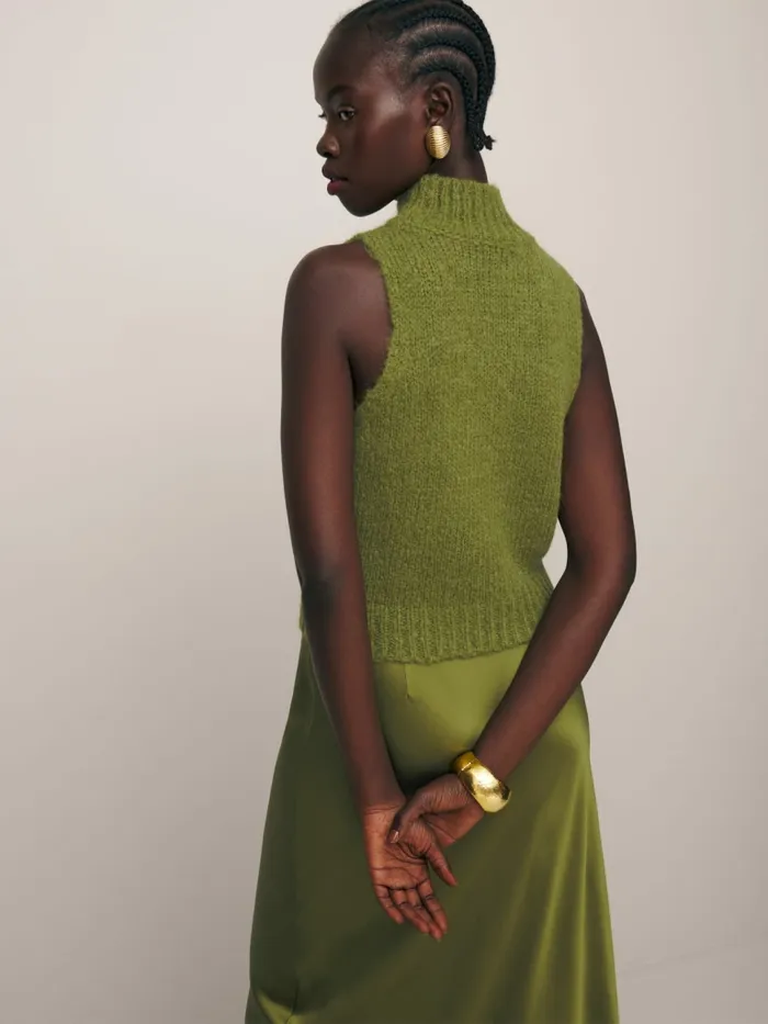 Reformation Sweaters Saga Sleeveless Turtleneck Sweater Pear 8211 Women