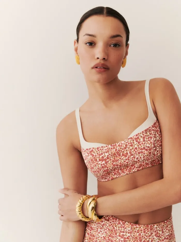 Reformation Swim Tossa Bikini Top La Vie En Rose 8211 Women
