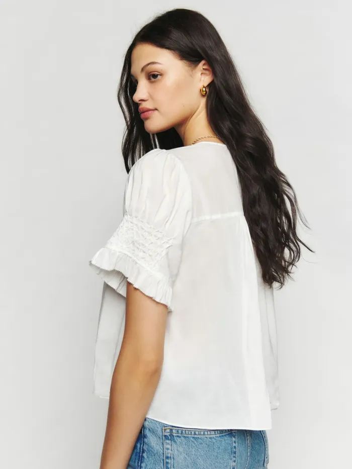 Reformation Tops Adeline Top White 8211 Women Reformation Tops Adeline Top White 8211 Women