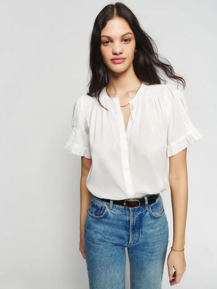 Reformation Tops Adeline Top White 8211 Women Reformation Tops Adeline Top White 8211 Women