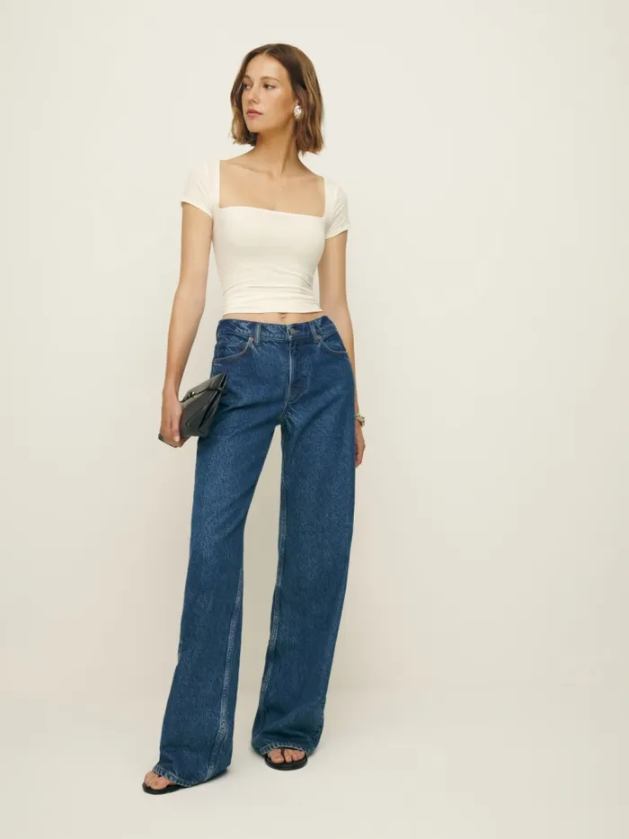 Reformation Tops Bardot Knit Top Fior Di Latte 8211 Women