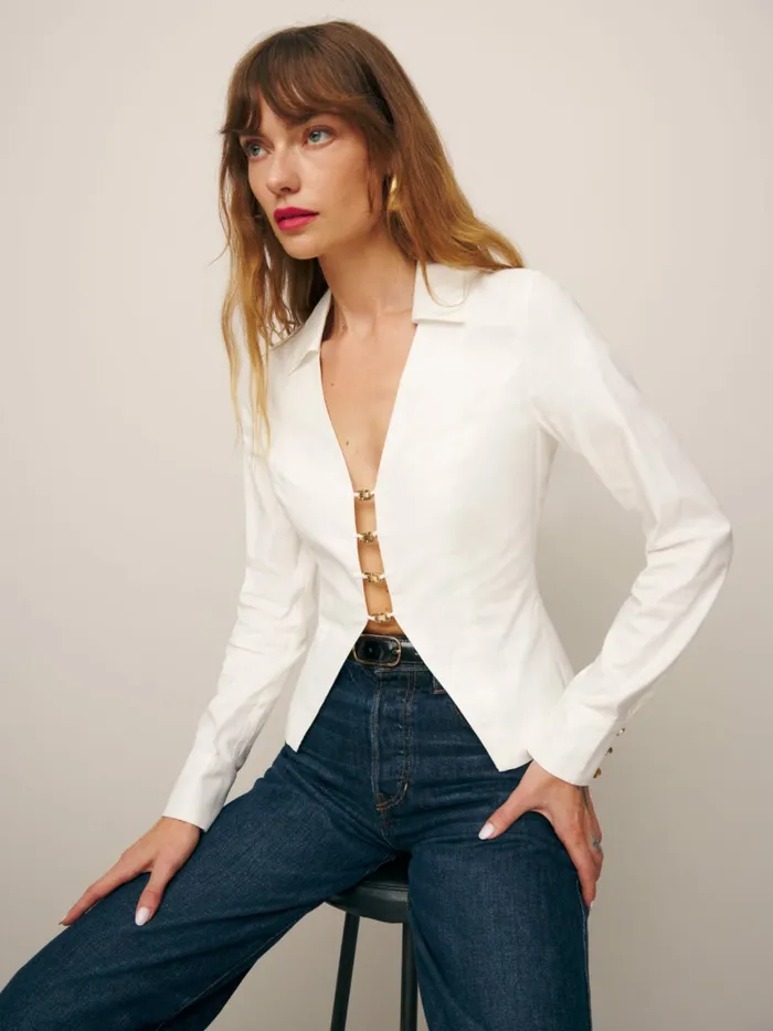 Reformation Tops Carson Top White 8211 Women