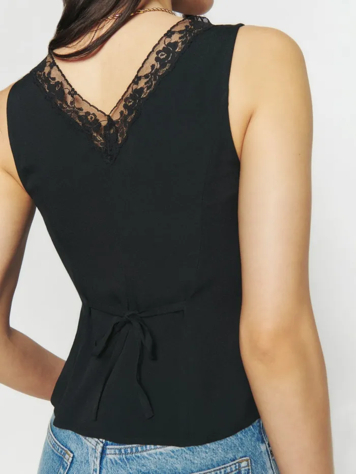 Reformation Tops Cristina Top Black 8211 Women Reformation Tops Cristina Top Black 8211 Women