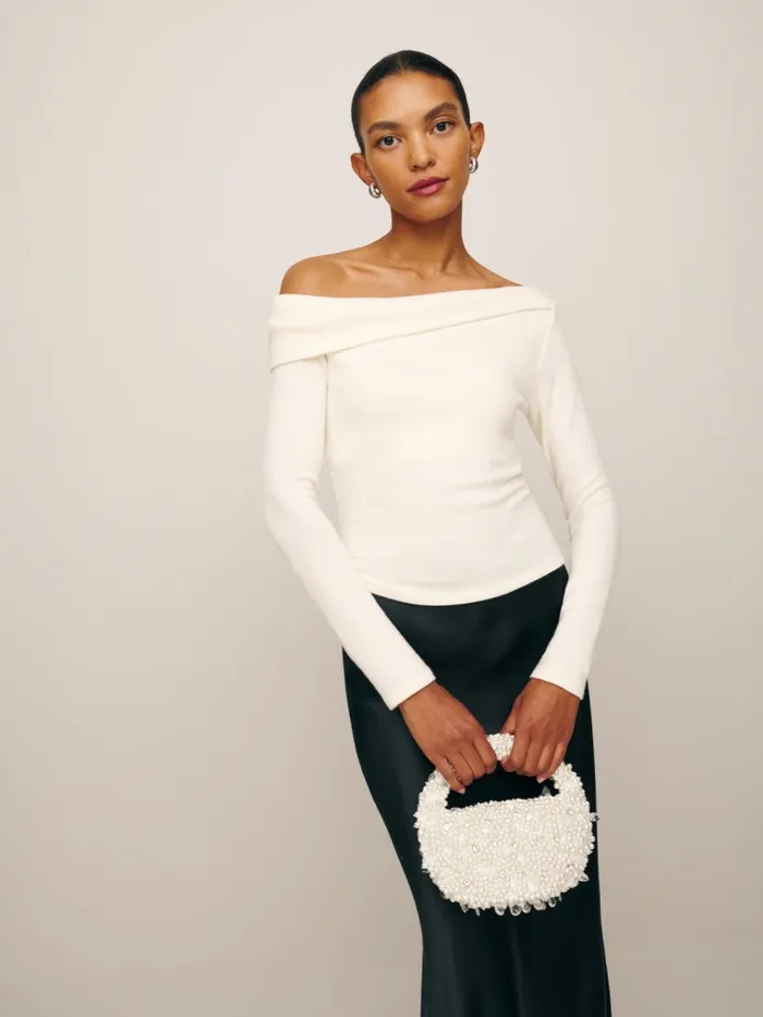 Reformation Tops Elio Knit Top Fior Di Latte 8211 Women