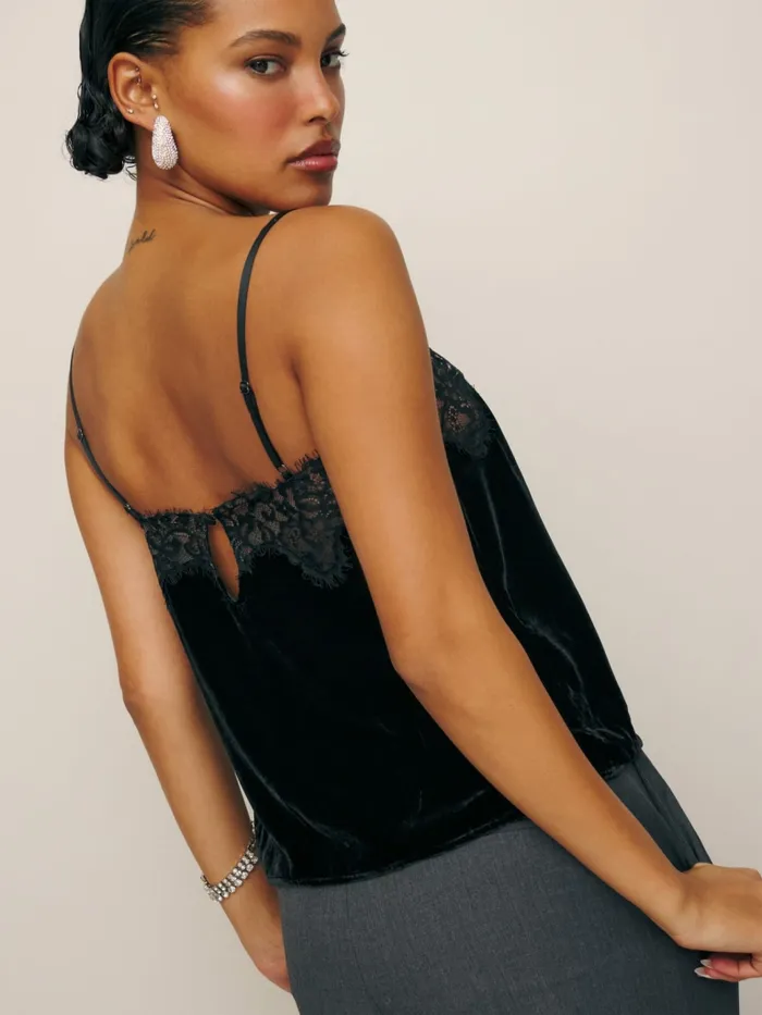 Reformation Tops Estelle Velvet Top Black 8211 Women Reformation Tops Estelle Velvet Top Black 8211 Women
