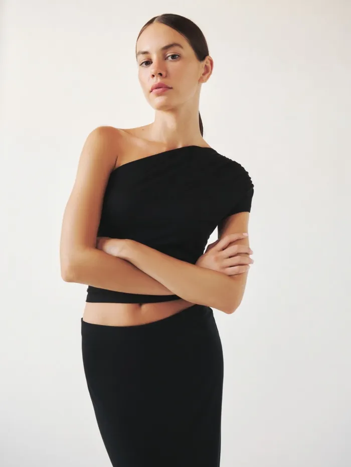 Reformation Tops Francisco Knit Top Black 8211 Women