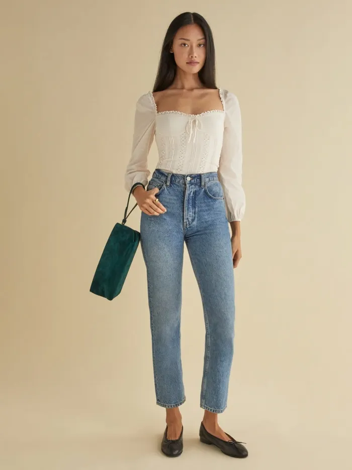 Reformation Tops Isadora Top Cream 8211 Women Reformation Tops Isadora Top Cream 8211 Women