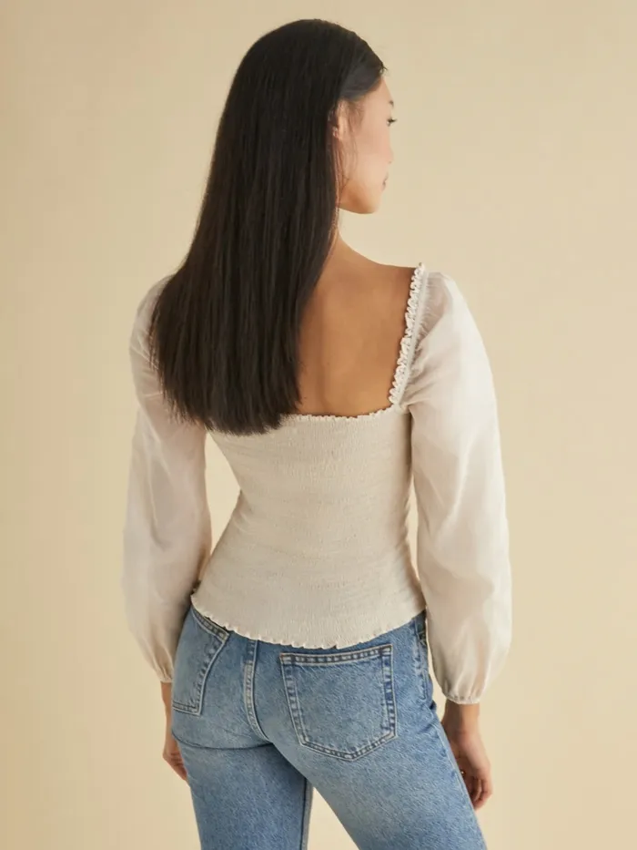 Reformation Tops Isadora Top Cream 8211 Women Reformation Tops Isadora Top Cream 8211 Women