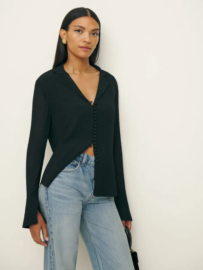 Reformation Tops Jeremiah Top Black 8211 Women Reformation Tops Jeremiah Top Black 8211 Women