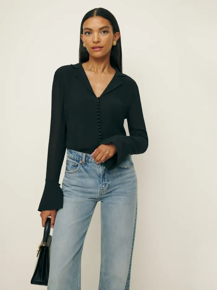 Reformation Tops Jeremiah Top Black 8211 Women Reformation Tops Jeremiah Top Black 8211 Women