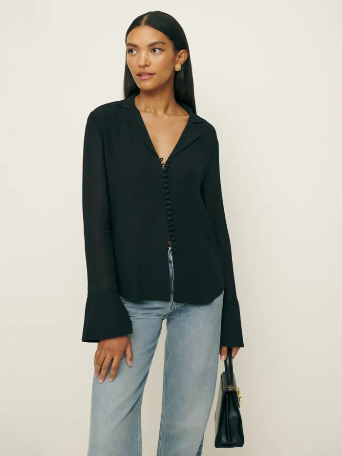 Reformation Tops Jeremiah Top Black 8211 Women Reformation Tops Jeremiah Top Black 8211 Women