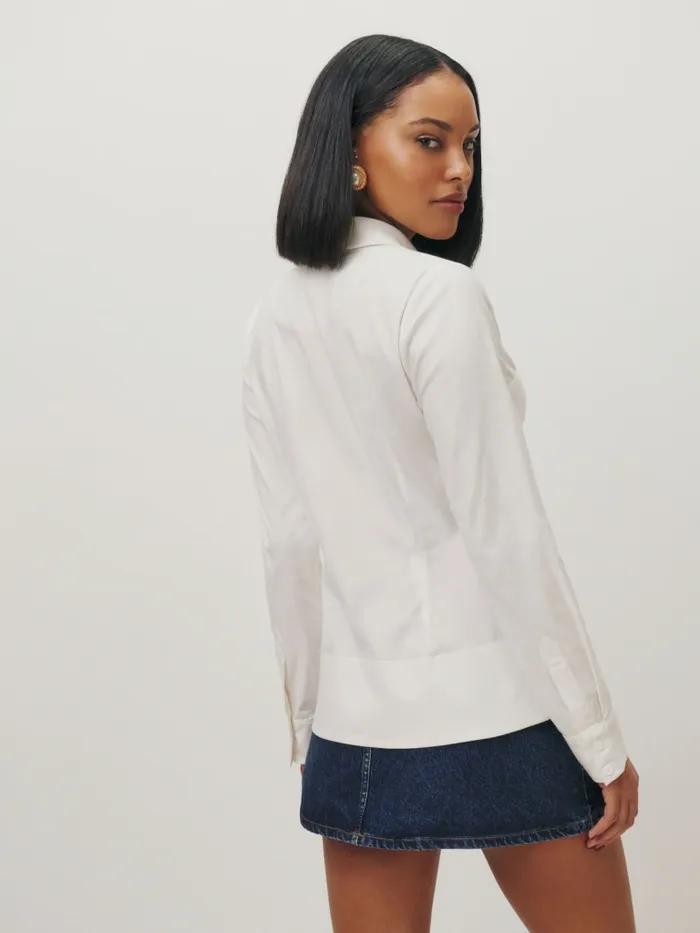 Reformation Tops Macy Shirt White 8211 Women