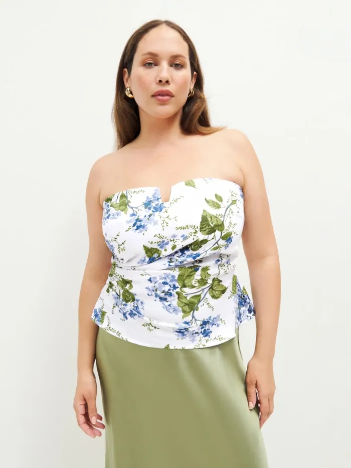 Reformation Tops Madelyn Linen Top Es Riviera 8211 Women