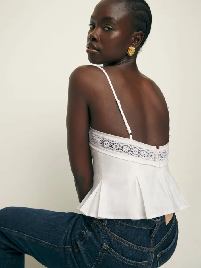 Reformation Tops Meryl Linen Top White 8211 Women Reformation Tops Meryl Linen Top White 8211 Women
