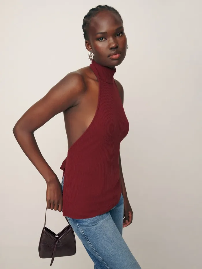 Reformation Tops Minerva Knit Top Chianti 8211 Women