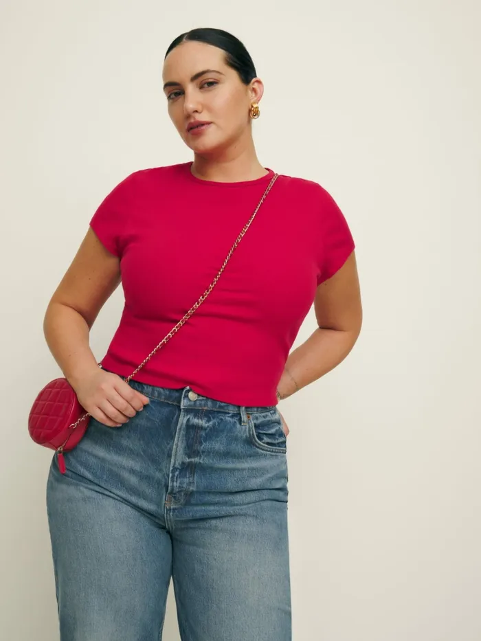 Reformation Tops Muse Tee Es Lipstick 8211 Women