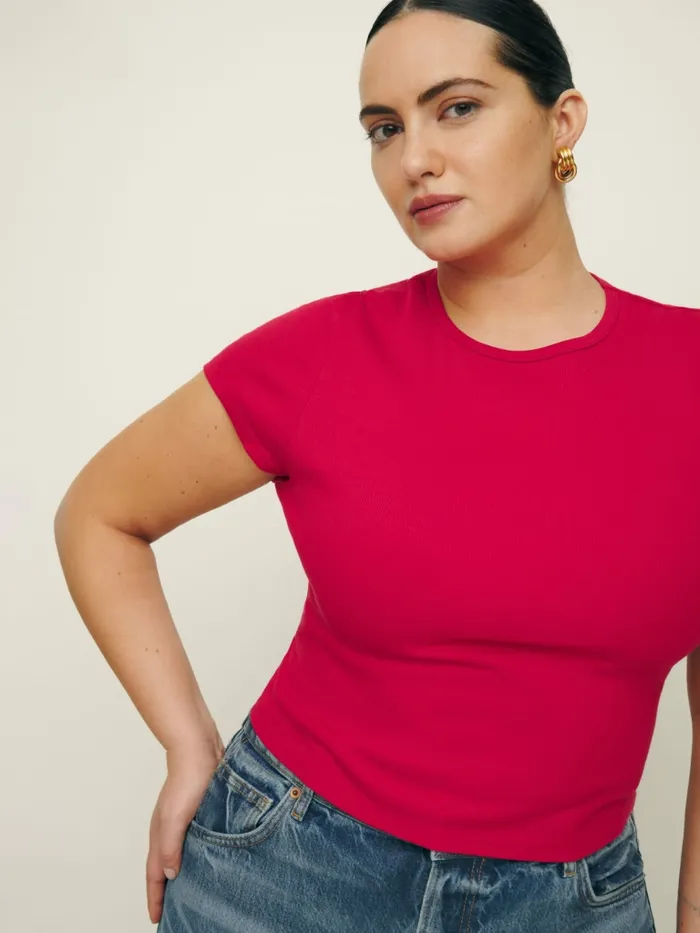 Reformation Tops Muse Tee Es Lipstick 8211 Women