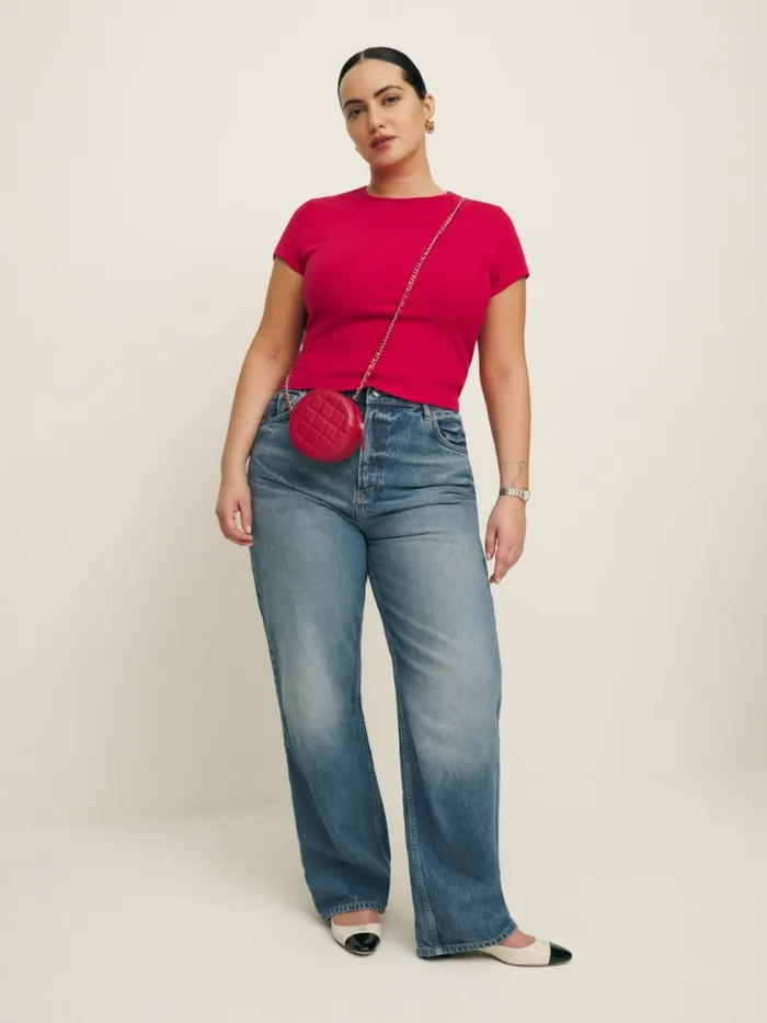 Reformation Tops Muse Tee Es Lipstick 8211 Women