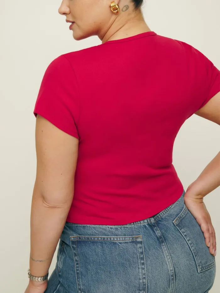 Reformation Tops Muse Tee Es Lipstick 8211 Women