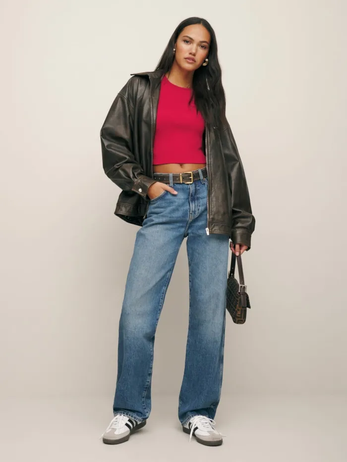 Reformation Tops Muse Tee Lipstick 8211 Women