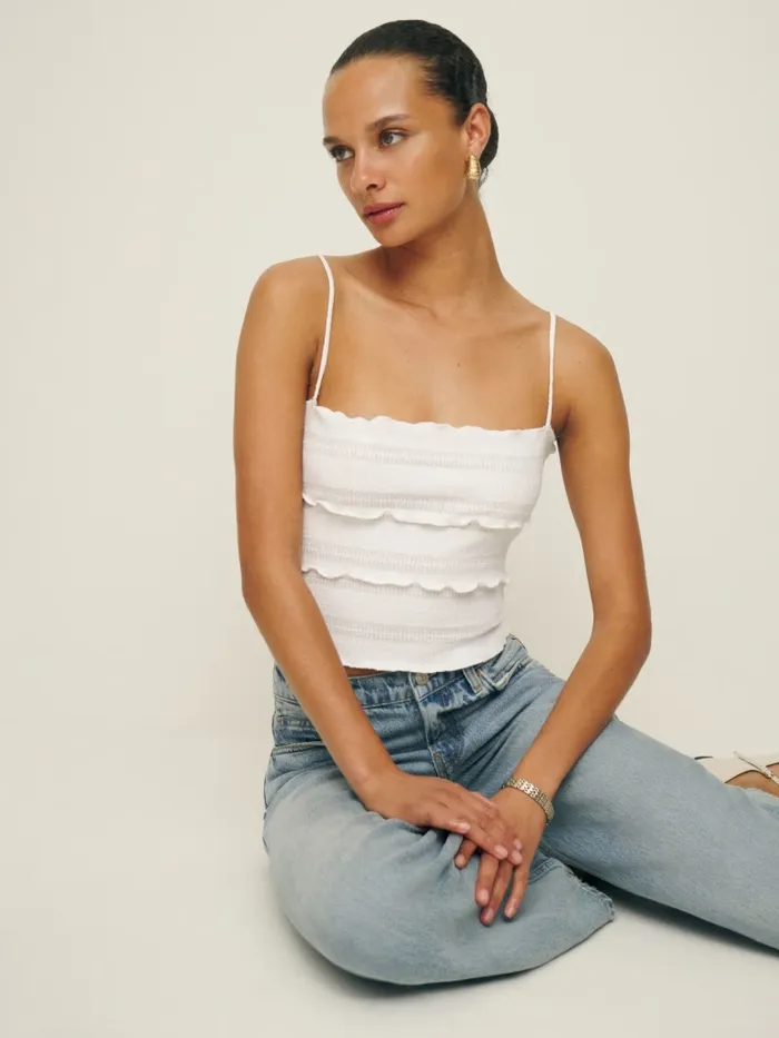 Reformation Tops Primrose Knit Top White 8211 Women