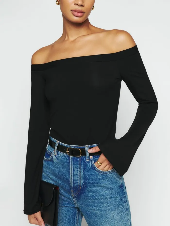 Reformation Tops Radley Knit Top Black 8211 Women
