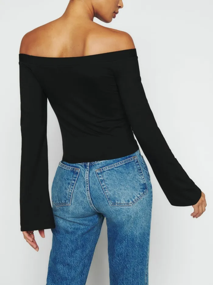 Reformation Tops Radley Knit Top Black 8211 Women