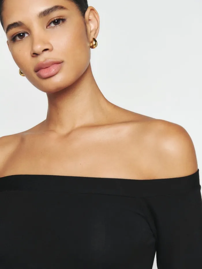 Reformation Tops Radley Knit Top Black 8211 Women