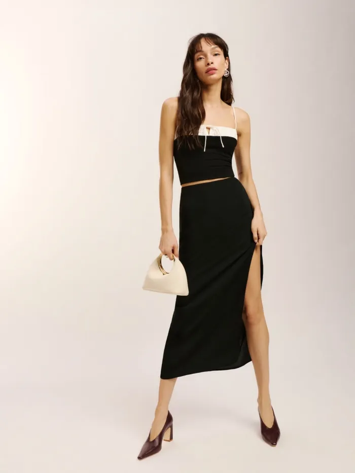 Reformation Tops Sadie Knit Top Black And White 8211 Women