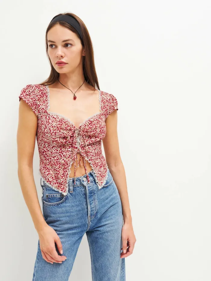 Reformation Tops Safia Top La Vie En Rose 8211 Women