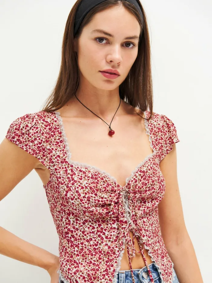 Reformation Tops Safia Top La Vie En Rose 8211 Women